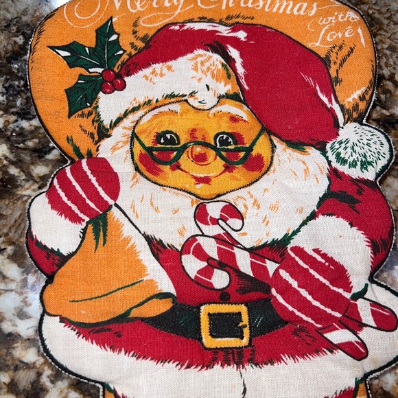 Vintage Christmas Mrs Clause Padded Pot Holder Wall Decor 10” - Picture 2 of 5